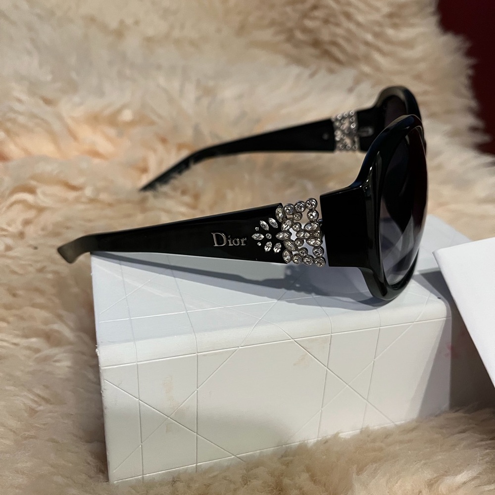 Dior Black Sunglasses with Crystal Accents - Picture 10 of 12
